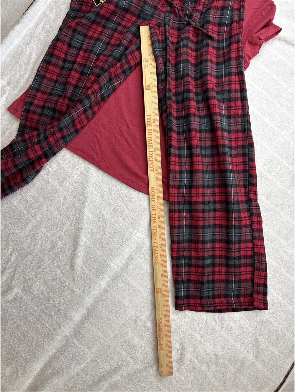 Arizona Cardinals NFL Women’s Short Sleeve Tee Flannel Pajama Set Size L (2446)